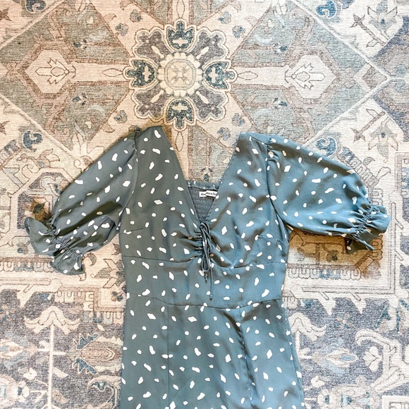 Abercrombie Green Pattern Midi Dress XXSP - Picture 4 of 6